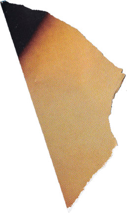 Torn amber-to-black gradient paper cutout